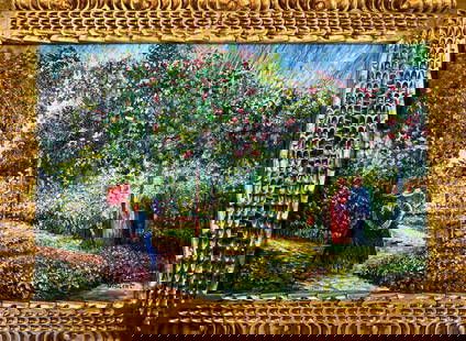 Vincent Van Gogh Dutch (Oil on Canvas Painting) in the style of: Rendered in the style of Vincent Van Gogh. Technique: Oil on canvas Painting. Measures: 22 x 29.5 Inches. Provenance:Private Collection Europe. "In the style of" means after the artist. The work is fr