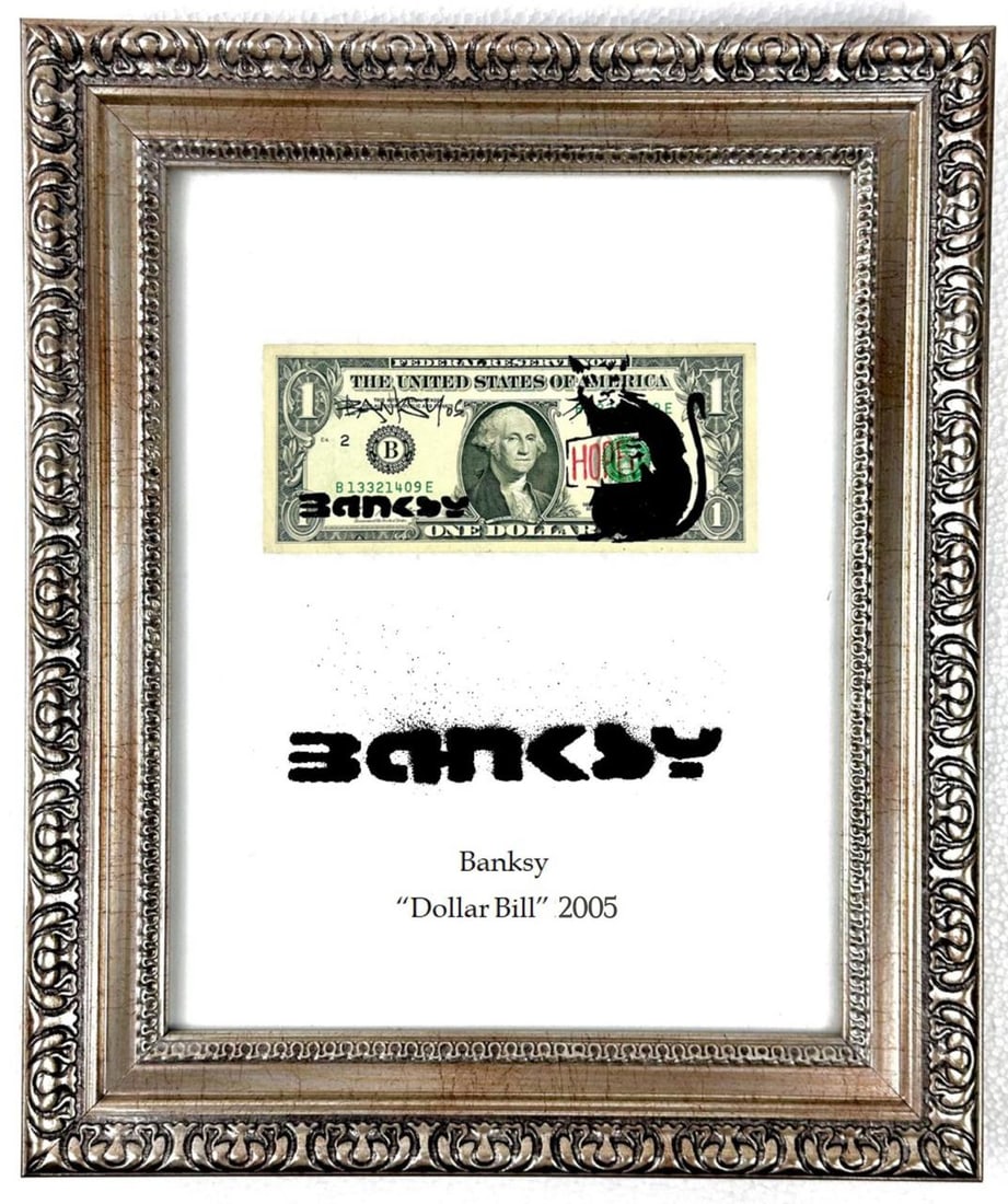 Banksy (Painting on bill) In the style of (1 of 4)