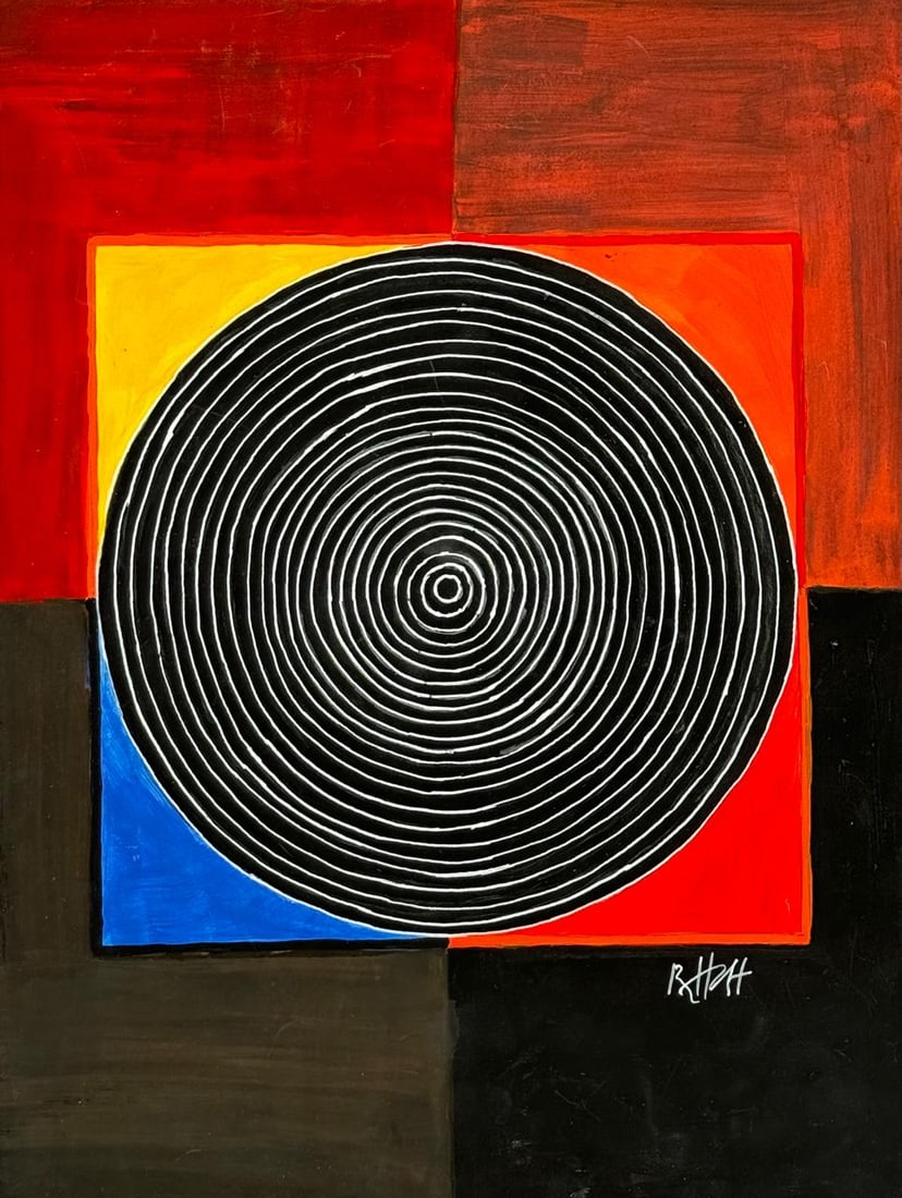 S. H. Raza (Mixed Media On Paper Painting) In the style of (1 of 4)