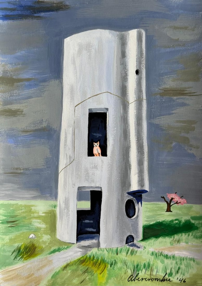 Gertrude Abercrombie American (Mixed media on Paper Painting) In the style of: Mixed media painting on paper, rendered in the style of Gertrude Abercrombie. Measures: 8.5” x 12” Inches aprox. Provenance: Private Collection."In the style of" means after the artist. Ab