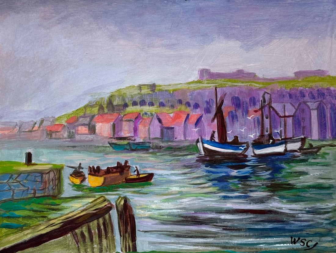 Winston Churchill (Mixed media on Paper Painting) In the style of: Mixed media painting on paper, rendered in the style of Winston Churchill. Measures: 8.5” x 11.5” Inches aprox. Provenance: Private Collection."In the style of" means after the artist. Chu