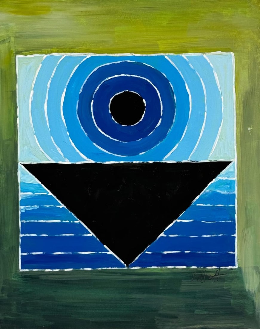 S. H. Raza (Mixed Media On Paper Painting) In the style of (1 of 4)