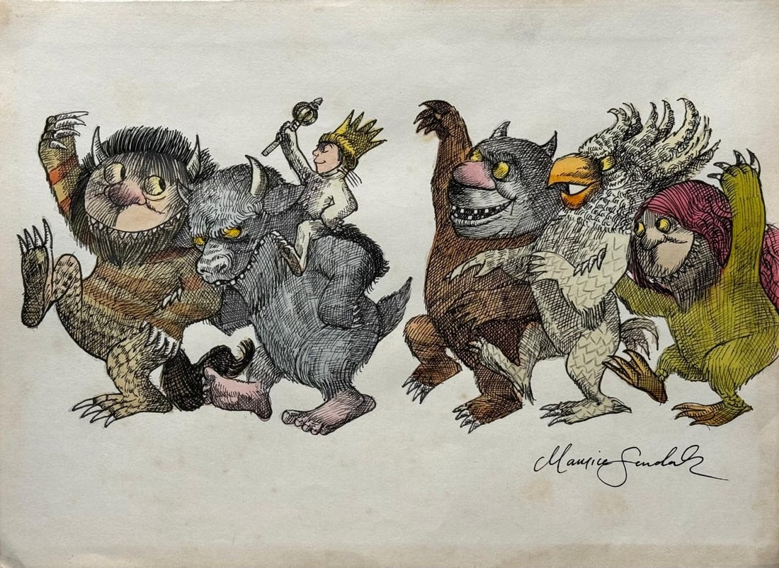 Maurice Sendak (Mixed media on Paper Painting) In the style of (1 of 4)