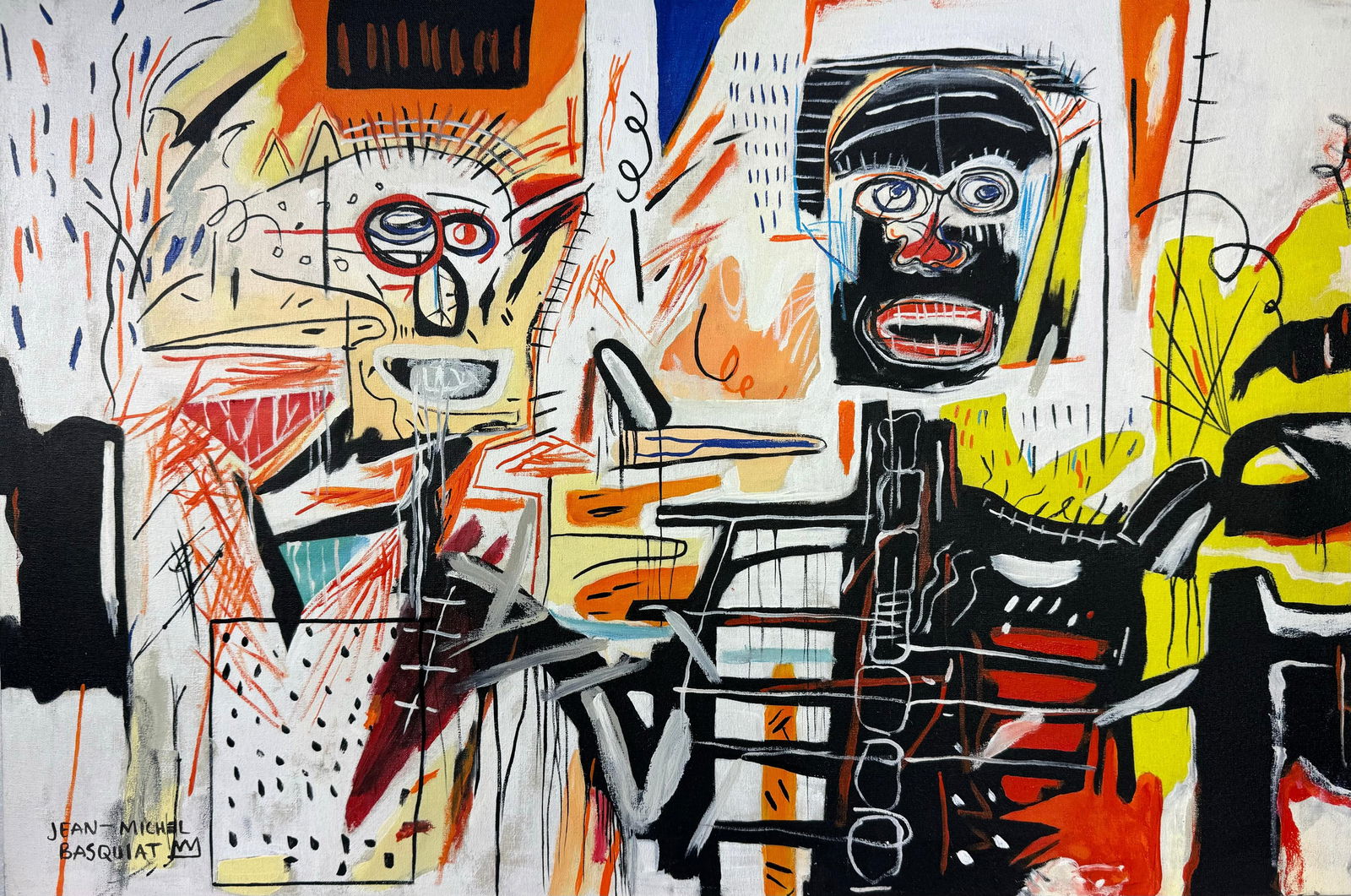 Jean-Michel Basquiat (Oil on Canvas Painting) in the style of (1 of 4)