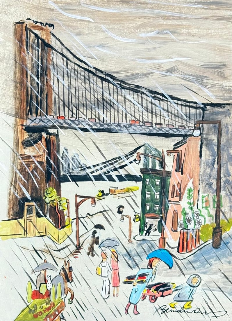 Ludwig Bemelmans (Mixed media on Paper Painting) In the style of (1 of 4)