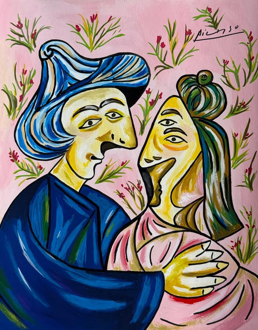 Pablo Picasso Spanish (Mixed media on Paper Painting) In the style of (1 of 4)