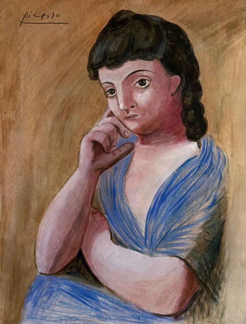 Pablo Picasso Spanish (Mixed media on Paper Painting) In the style of (1 of 4)