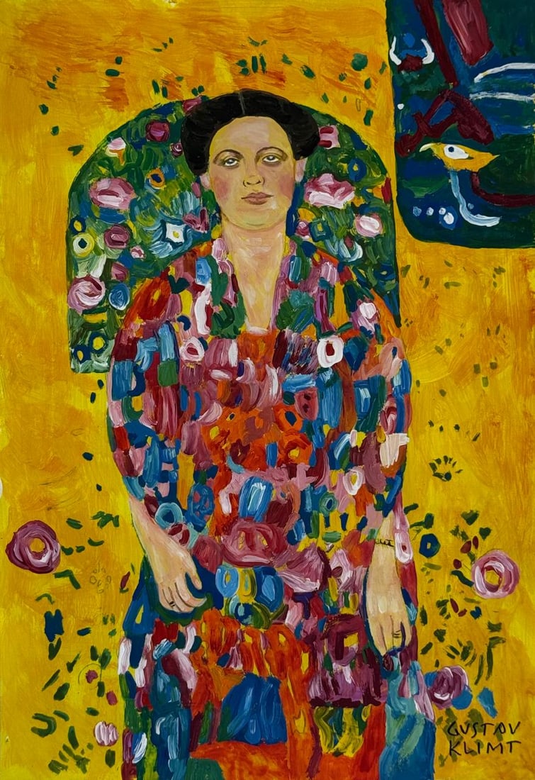 Gustav Klimt Austrian (Mixed media on Paper Painting) In the style of (1 of 4)