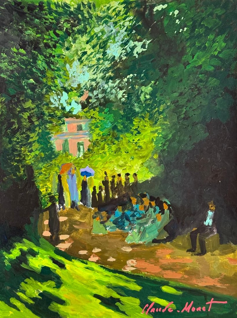 Claude Monet French (Mixed media on Paper Painting) In the style of (1 of 4)