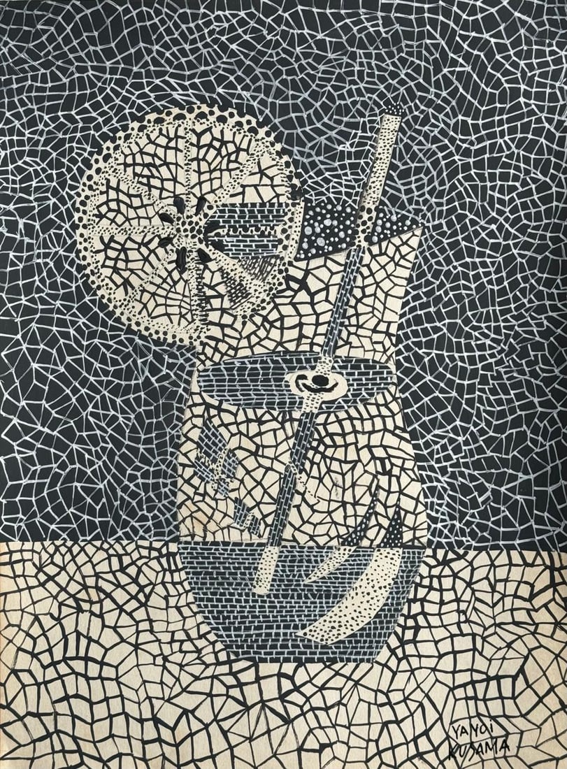 Yayoi Kusama (Mixed media on Paper Painting) In the style of (1 of 4)