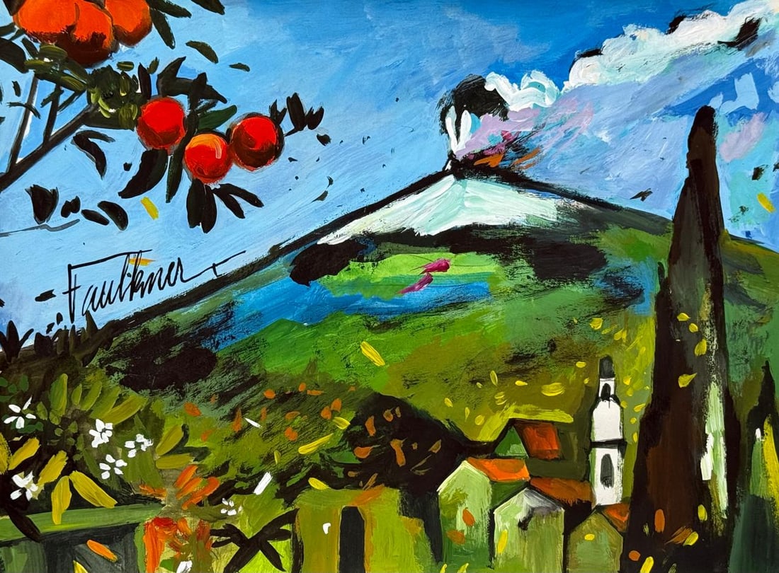 Henry Faulkner (Mixed media on Paper Painting) In the style of: Mixed media painting on paper, rendered in the style of Henry Faulkner. Measures: 8.5” x 11” Inches aprox. Provenance: Private Collection."In the style of" means after the artist. Faulkner