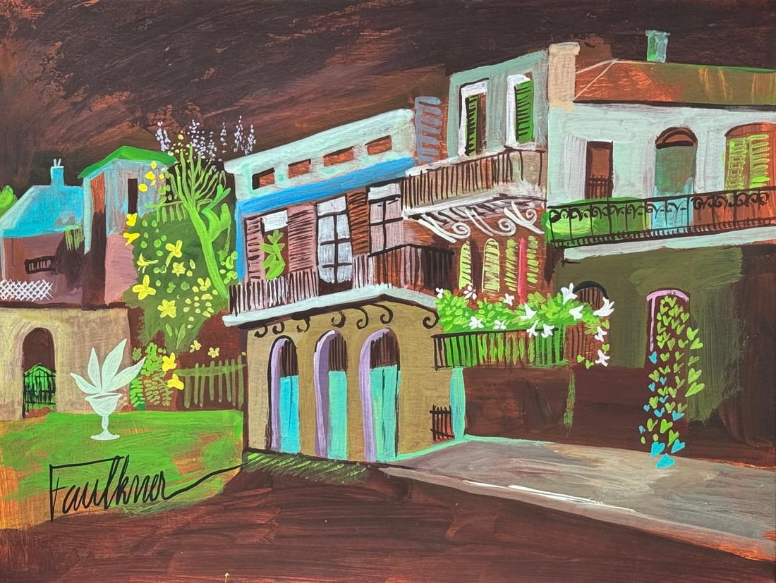 Henry Faulkner (Mixed media on Paper Painting) In the style of (1 of 4)