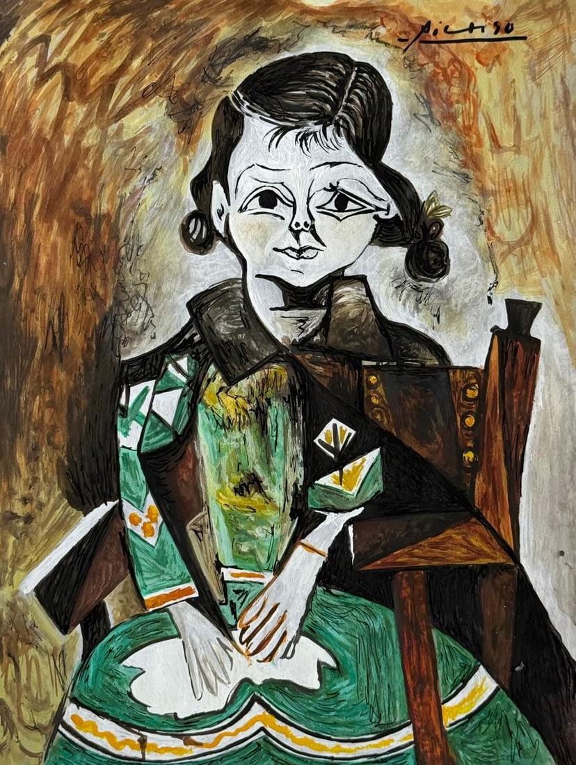 Pablo Picasso Spanish (Mixed media on Paper Painting) In the style of (1 of 4)