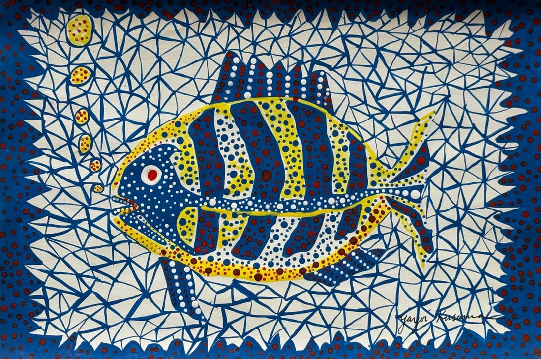 Yayoi Kusama (Mixed media on Paper Painting) In the style of (1 of 4)