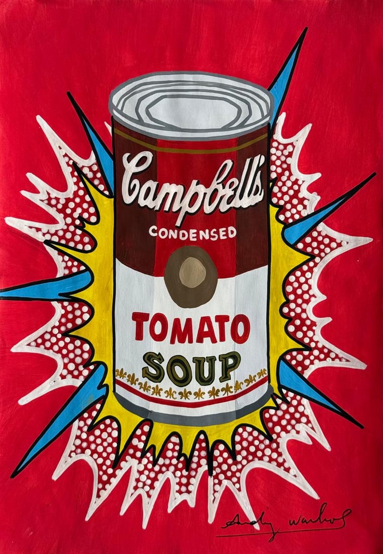 Andy Warhol (Mixed media on Paper Painting) In the style of (1 of 4)