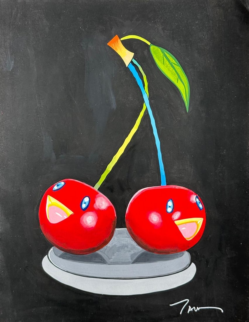 Takashi Murakami (Mixed media on Paper Painting) In the style of (1 of 4)