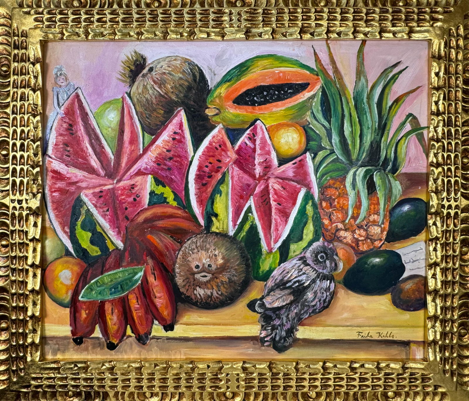 Frida Kahlo Mexican (Oil on Canvas Painting) in the style of (1 of 4)