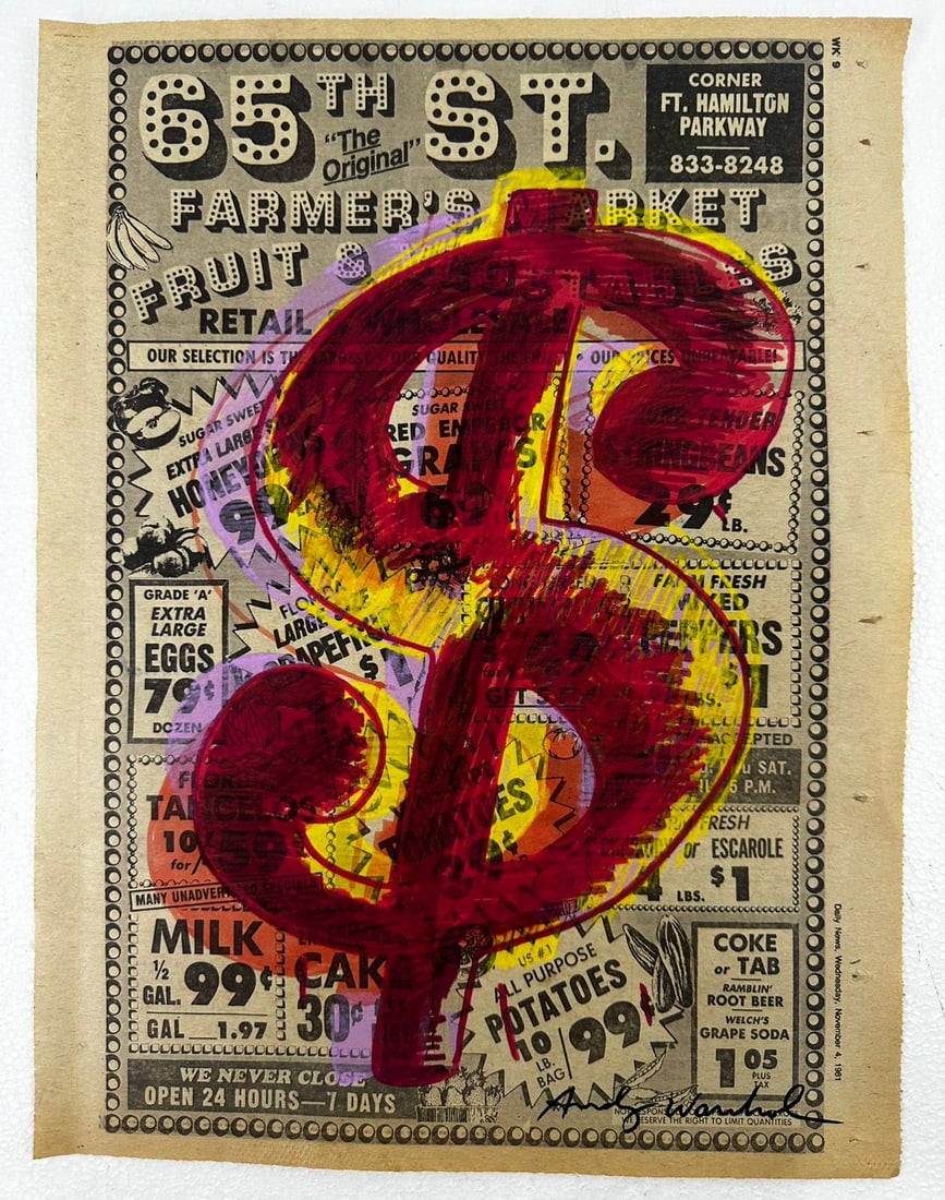 Andy Warhol (Marker on newspaper) In the style of (1 of 4)