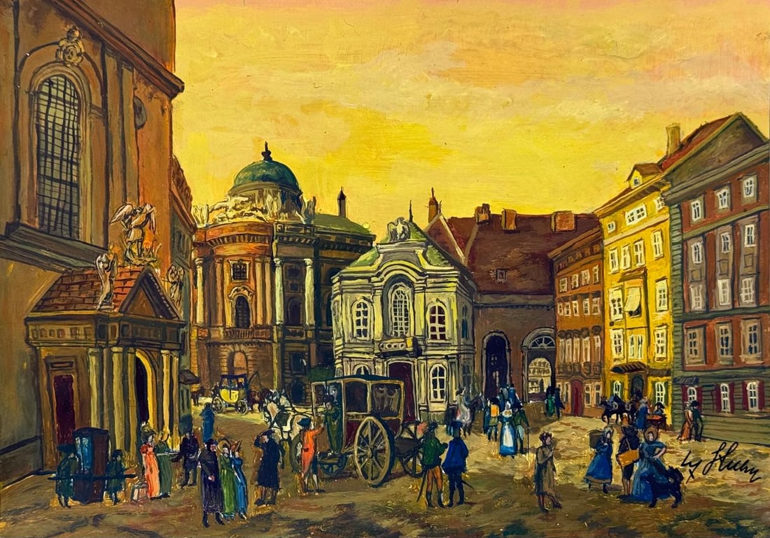 Adolf Hitler (Mixed media on Paper Painting) In the style of: Mixed media painting on paper, rendered in the style of Adolf Hitler. Measures: 8.5” x 11.5” Inches aprox. Provenance: Private Collection."In the style of" means after the artist. Hitler l