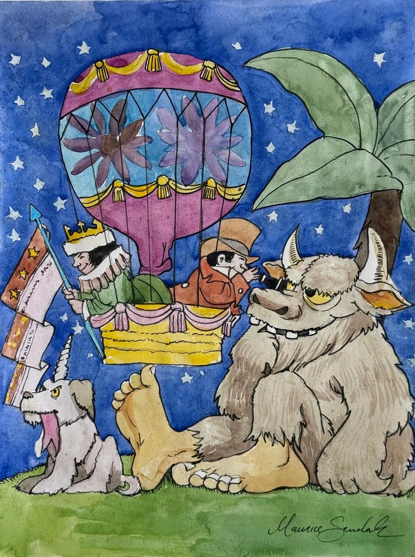 Maurice Sendak (Mixed media on Paper Painting) In the style of (1 of 4)
