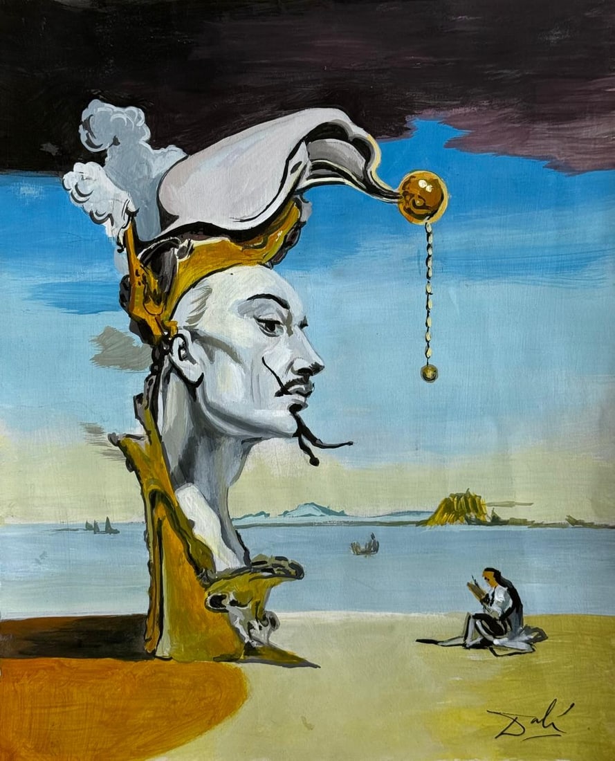 Salvador Dali Spanish (Mixed Media On Paper Painting) In the style of (1 of 4)