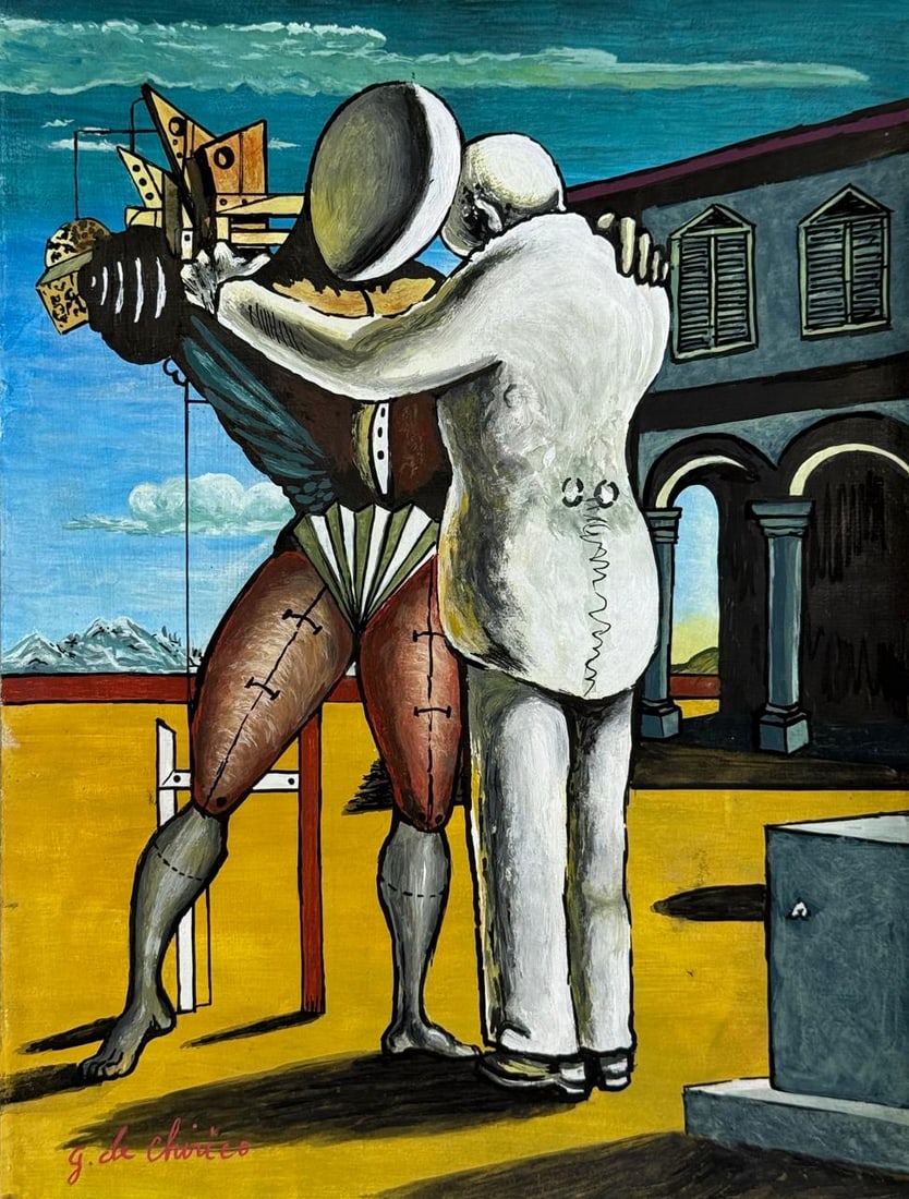 Giorgio de Chirico (Mixed media on Paper Painting) In the style of (1 of 4)