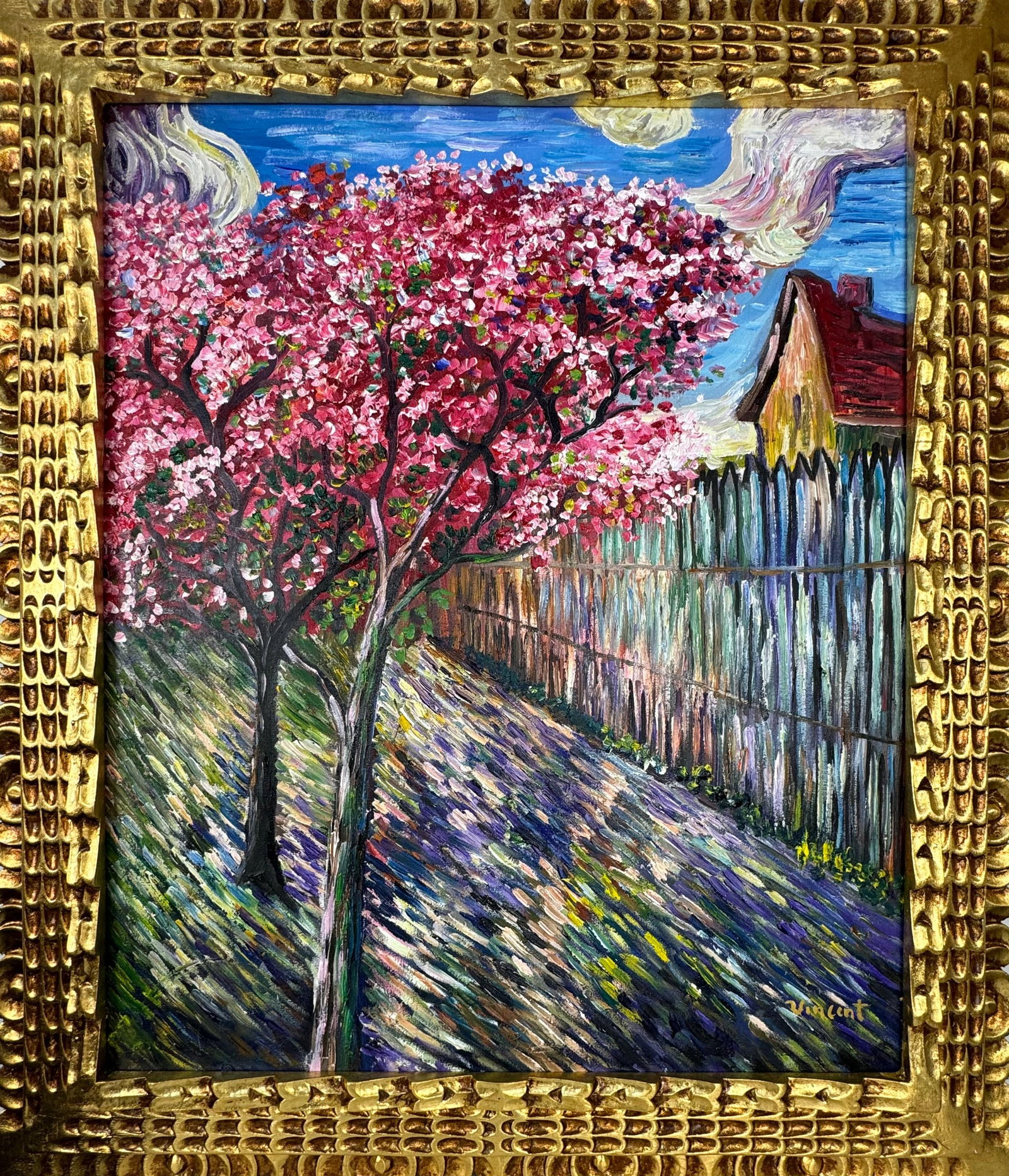Claude Monet French (Oil on Canvas Painting) in the style of: Rendered in the style of Claude Monet. Technique: Oil on Canvas painting. Measures: 25" x 29" Inches aprox. Provenance: Private collection. "In the style of" means after the artist. The artwork is fra