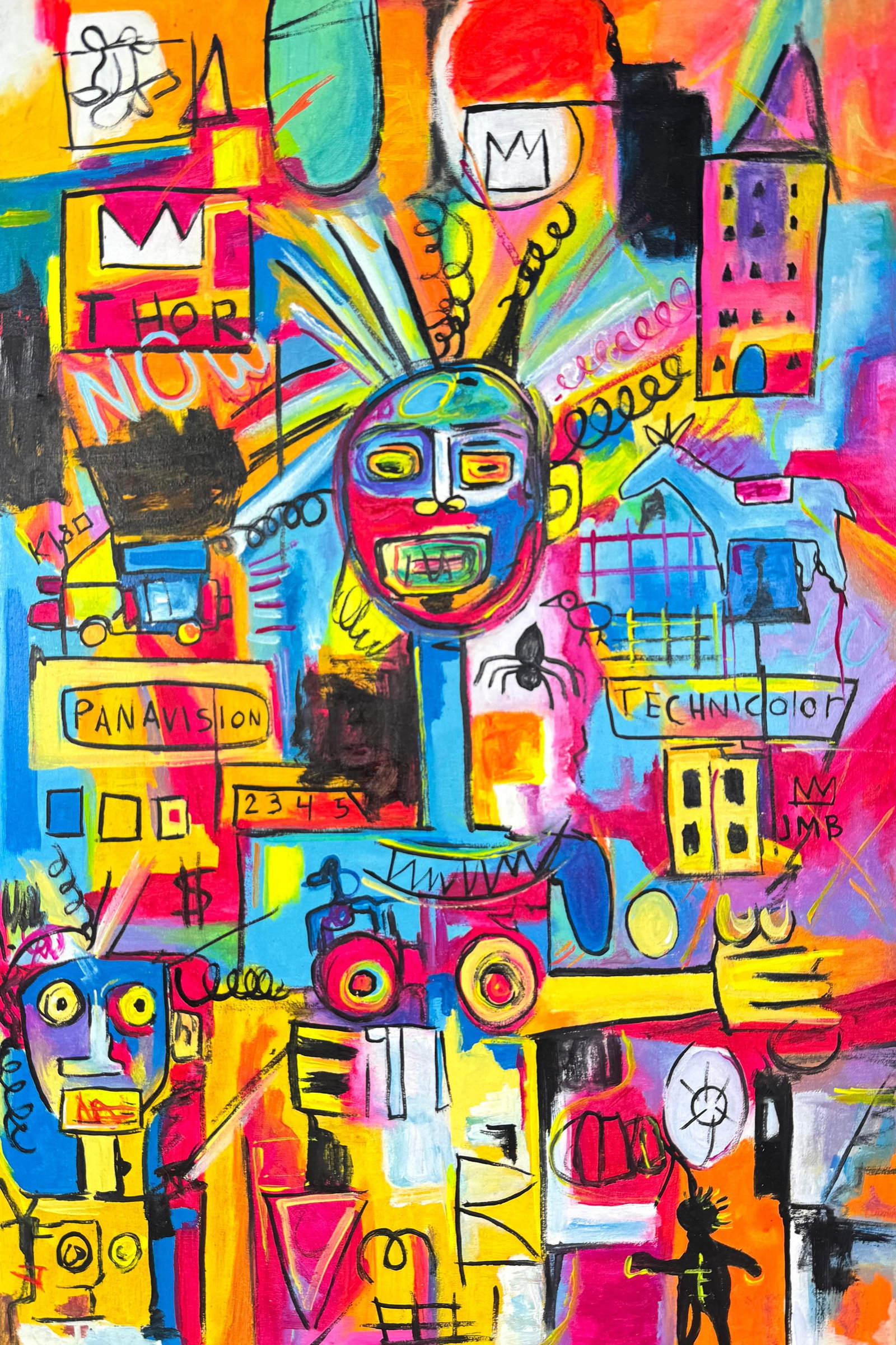 Jean-Michel Basquiat (Oil on Canvas Painting) in the style of (1 of 4)