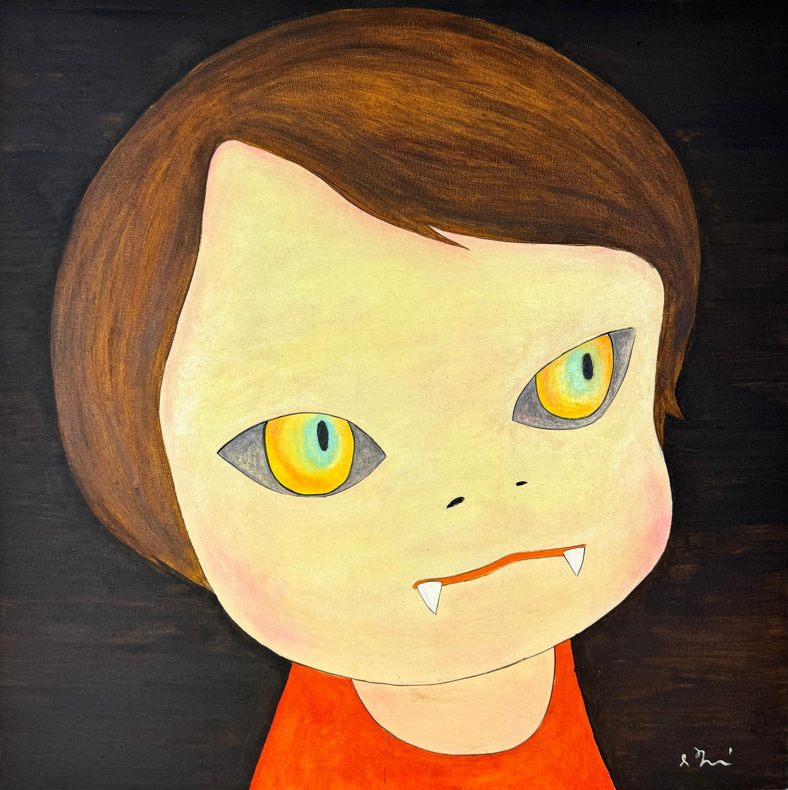 Yoshitomo Nara (Oil on Canvas Painting) in the style of (1 of 4)