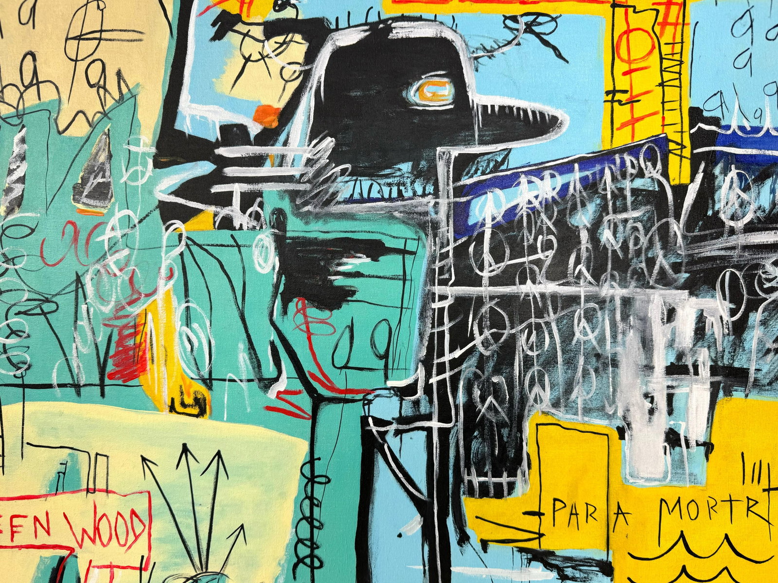 Jean-Michel Basquiat (Oil on Canvas Painting) in the style of (1 of 4)