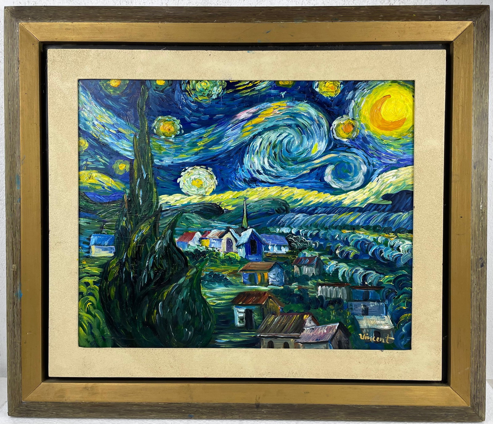 Vincent Van Gogh Dutch (Oil on Cardboard Painting) in the style of (1 of 4)