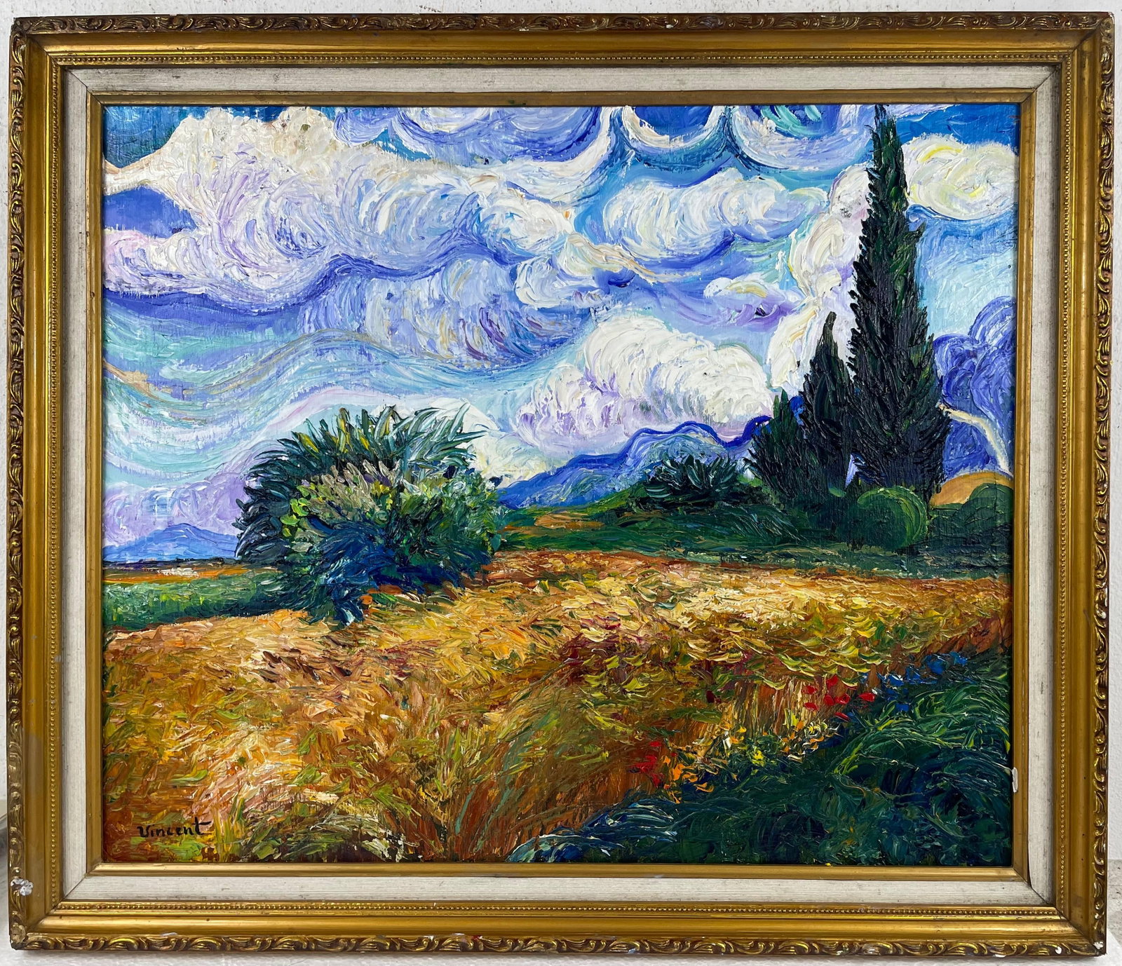 Vincent Van Gogh Dutch (Oil on Cardboard Painting) in the style of (1 of 4)