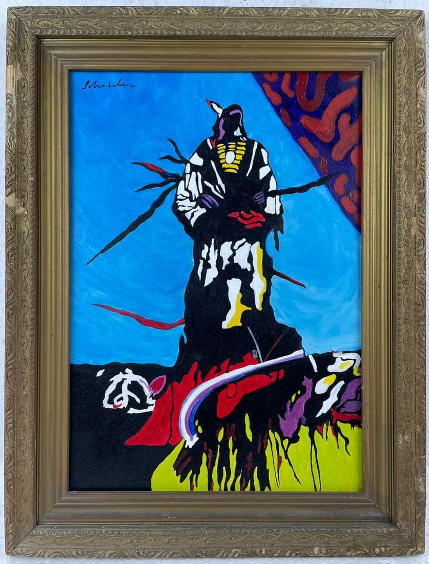 Fritz Scholder (Oil on Canvas Painting) in the style of (1 of 4)
