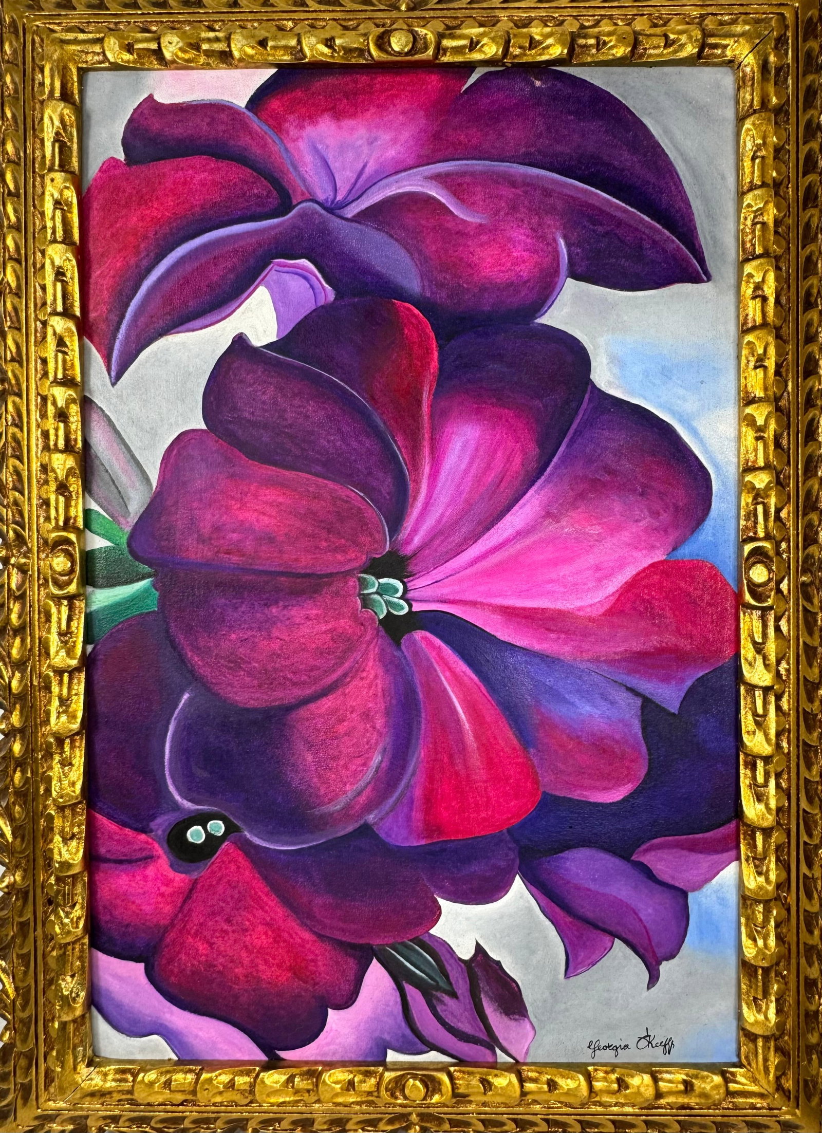 Georgia O'Keeffe (Oil on Canvas Painting) in the style of (1 of 4)