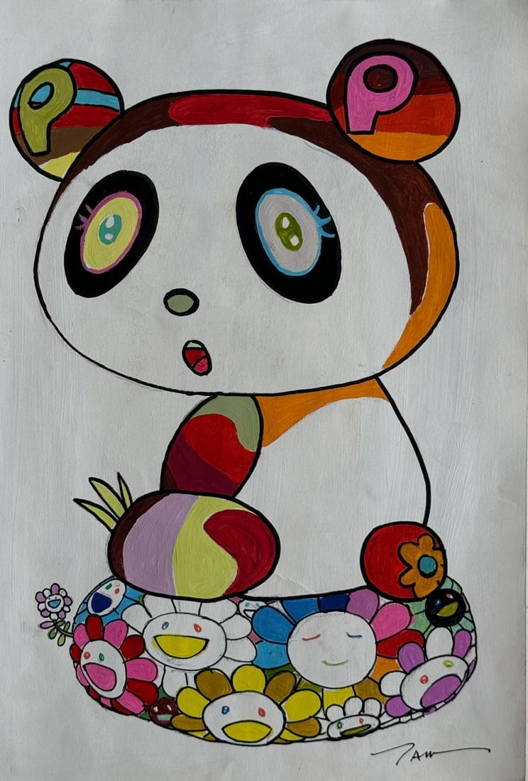 Takashi Murakami (Mixed media on Paper Painting) In the style of (1 of 4)