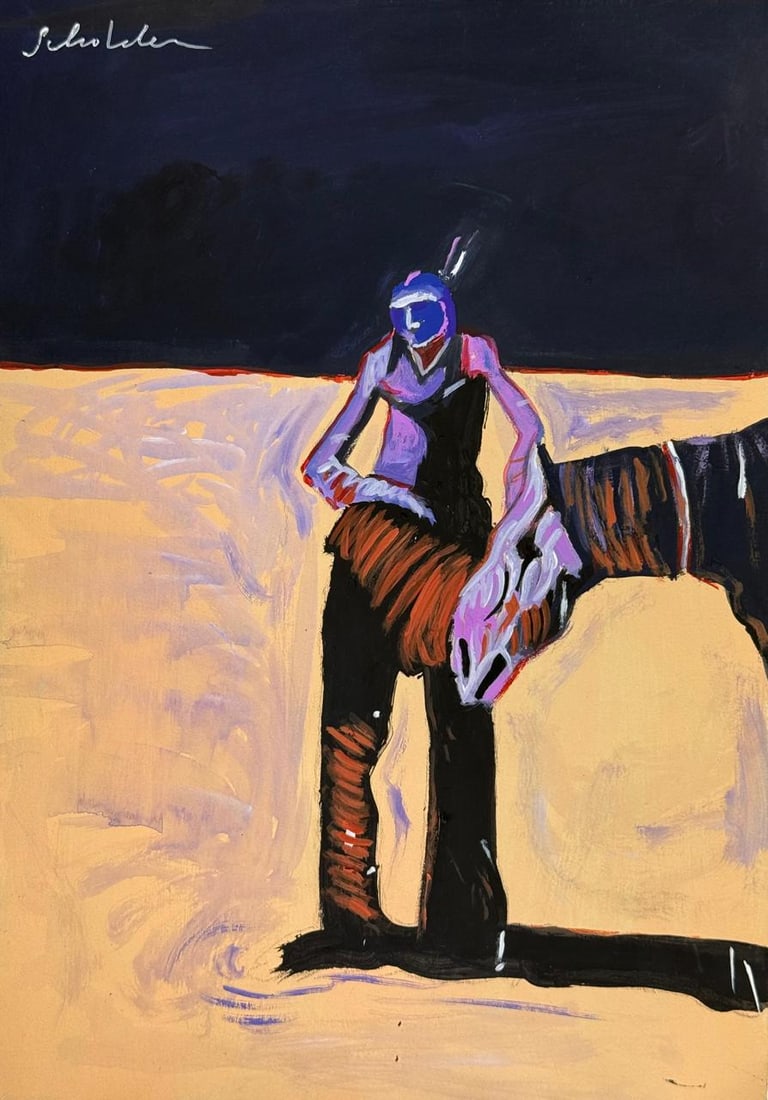 Fritz Scholder (Mixed media on Paper Painting) In the style of (1 of 4)