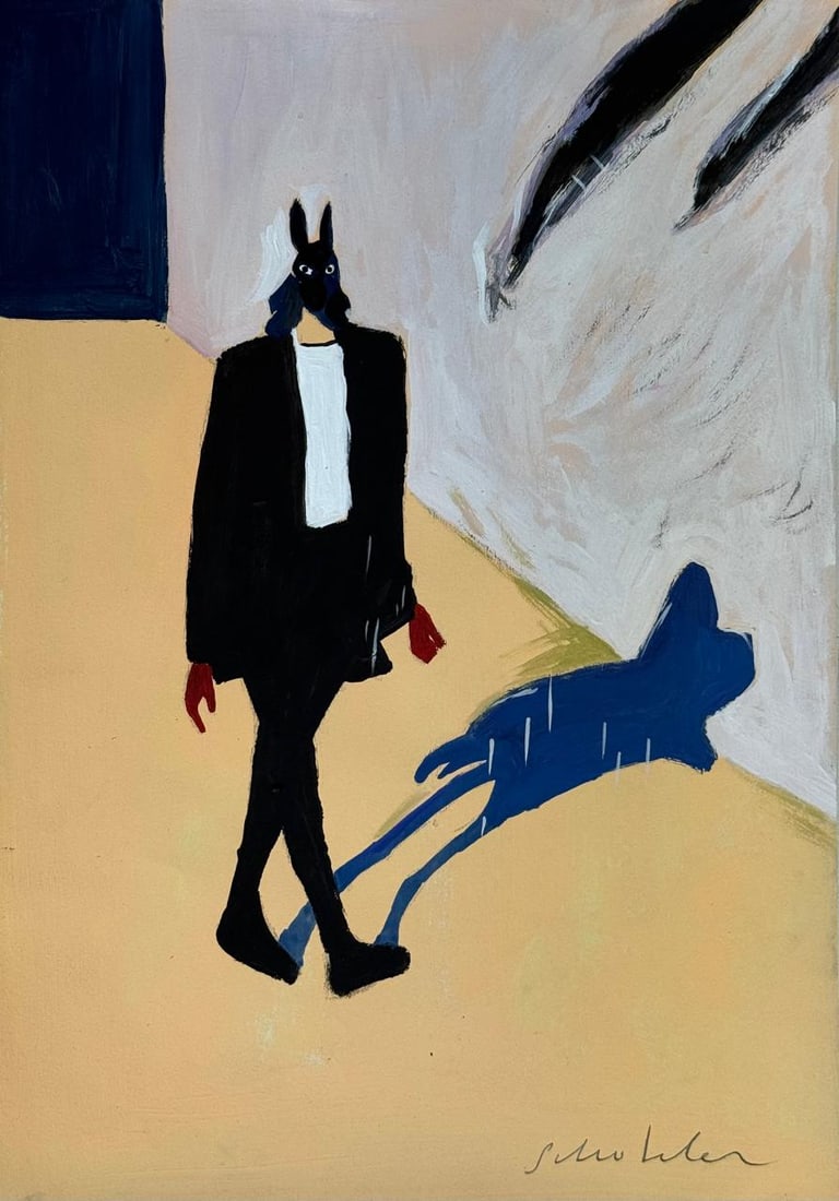 Fritz Scholder (Mixed media on Paper Painting) In the style of (1 of 4)