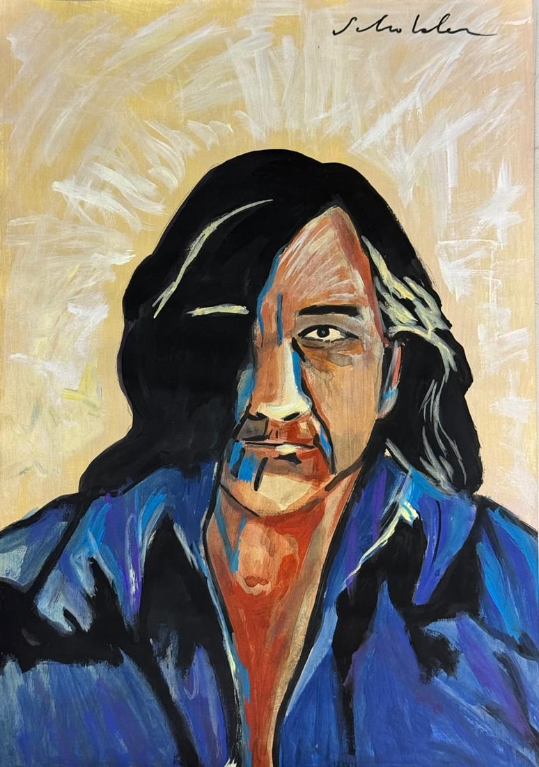 Fritz Scholder (Mixed media on Paper Painting) In the style of (1 of 4)