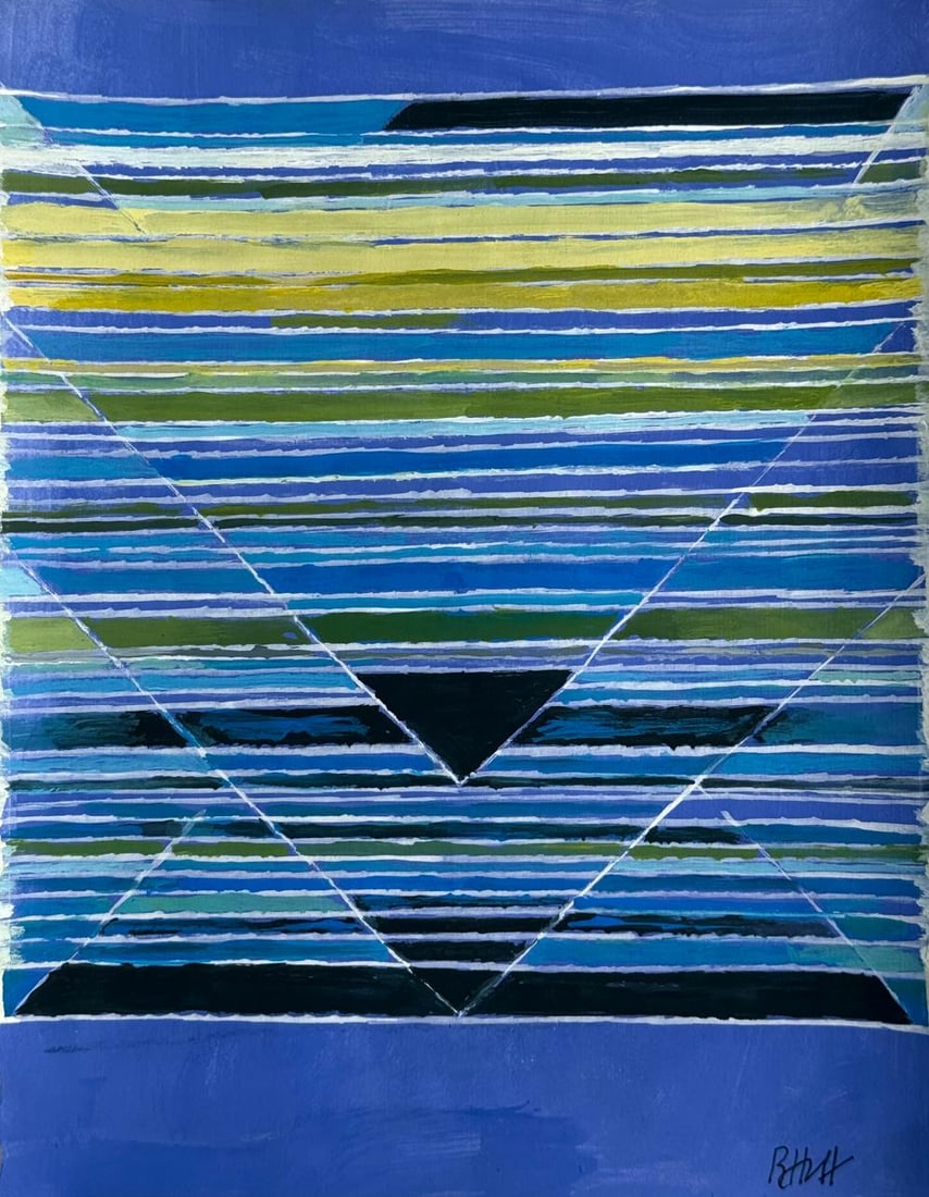 S. H. Raza (Mixed media on Paper Painting) In the style of (1 of 4)