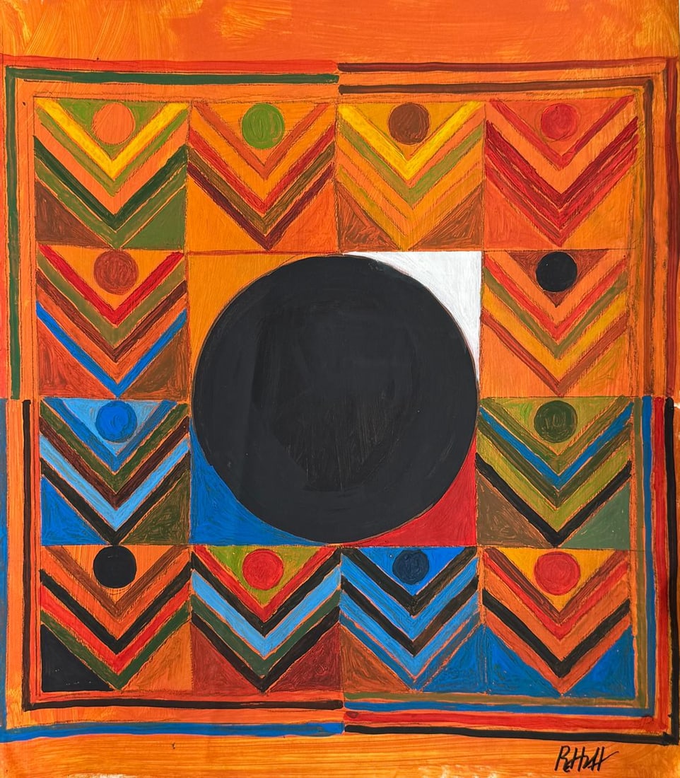 S. H. Raza (Mixed media on Paper Painting) In the style of (1 of 4)