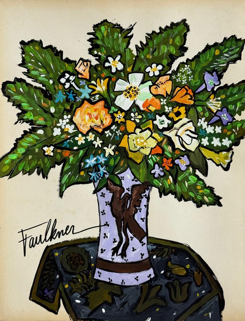 Henry Faulkner (Mixed media on Paper Painting) In the style of: Mixed media painting on paper, rendered in the style of Henry Faulkner. Measures: 8” x 10.5” Inches aprox. Provenance: Private Collection."In the style of" means after the artist. Faulkner