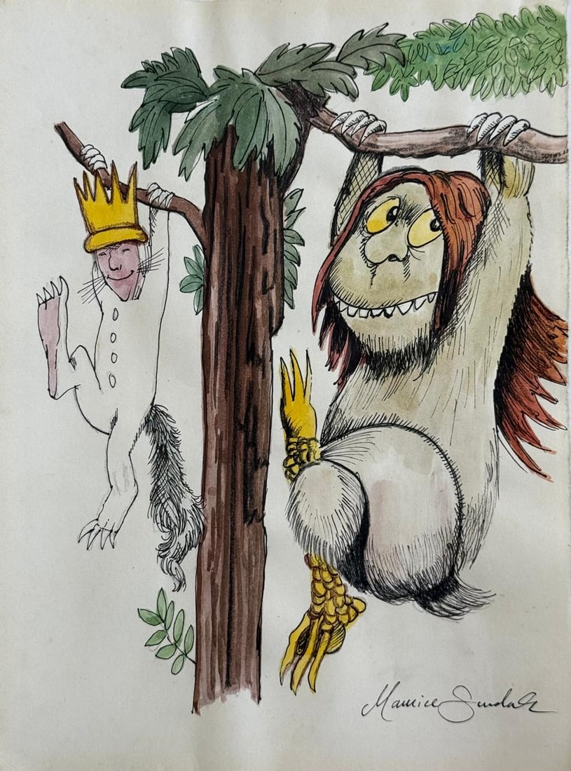 Maurice Sendak (Mixed media on Paper Painting) In the style of (1 of 4)