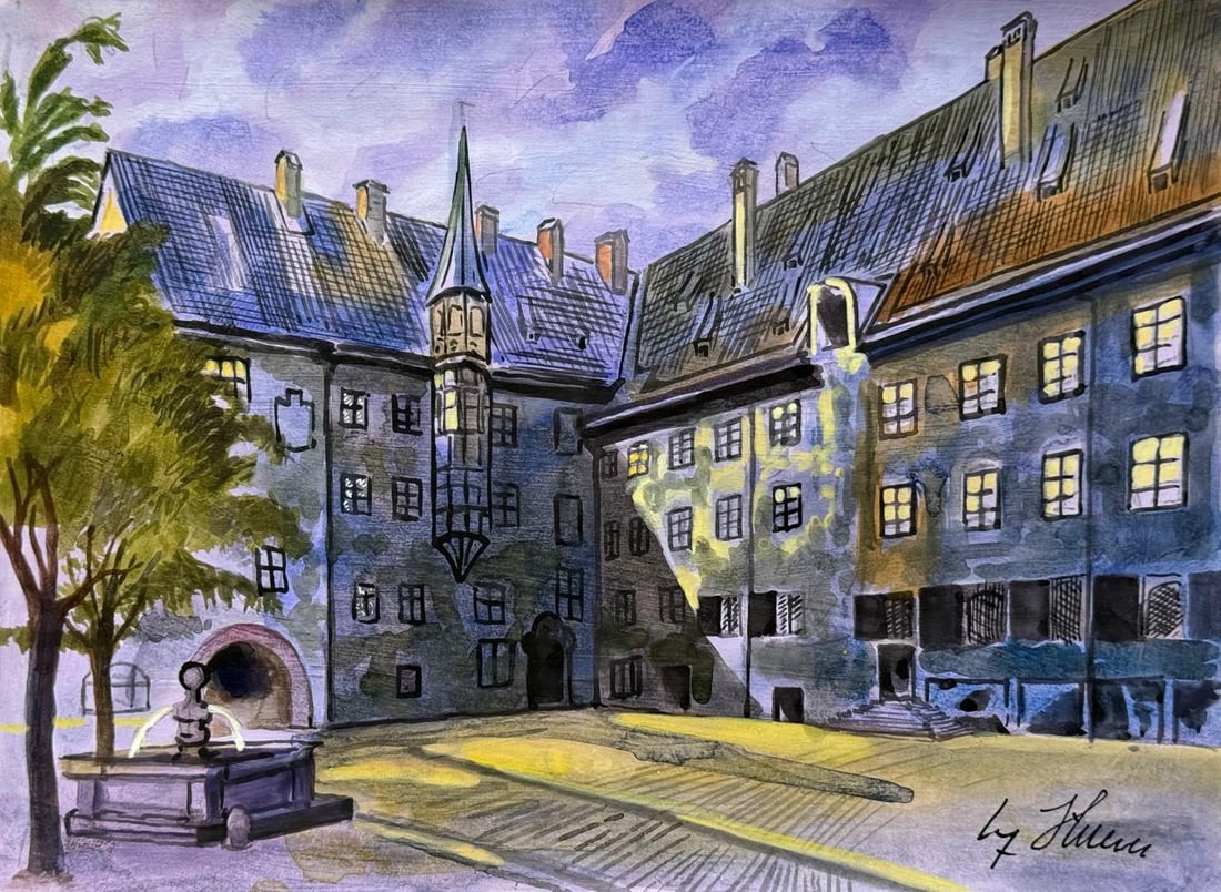 Adolf Hitler (Mixed media on Paper Painting) In the style of (1 of 4)