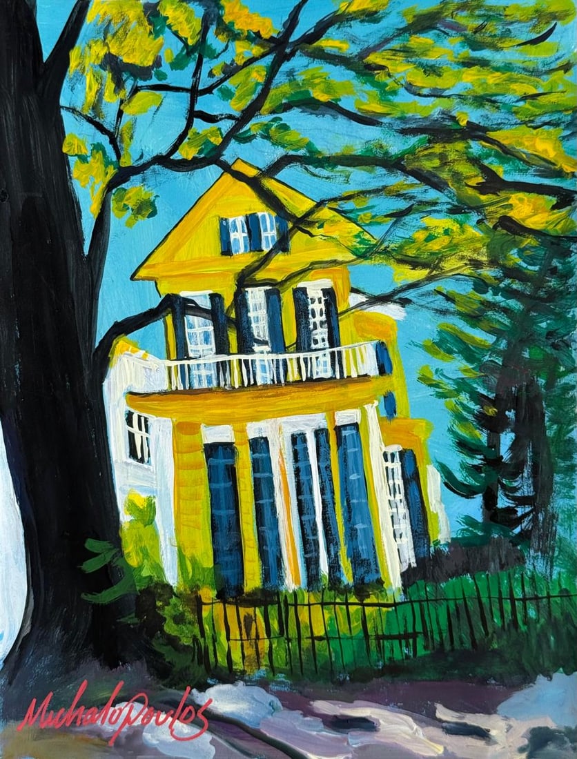 James Michalopoulos (Mixed Media On Paper Painting) In the style of (1 of 4)