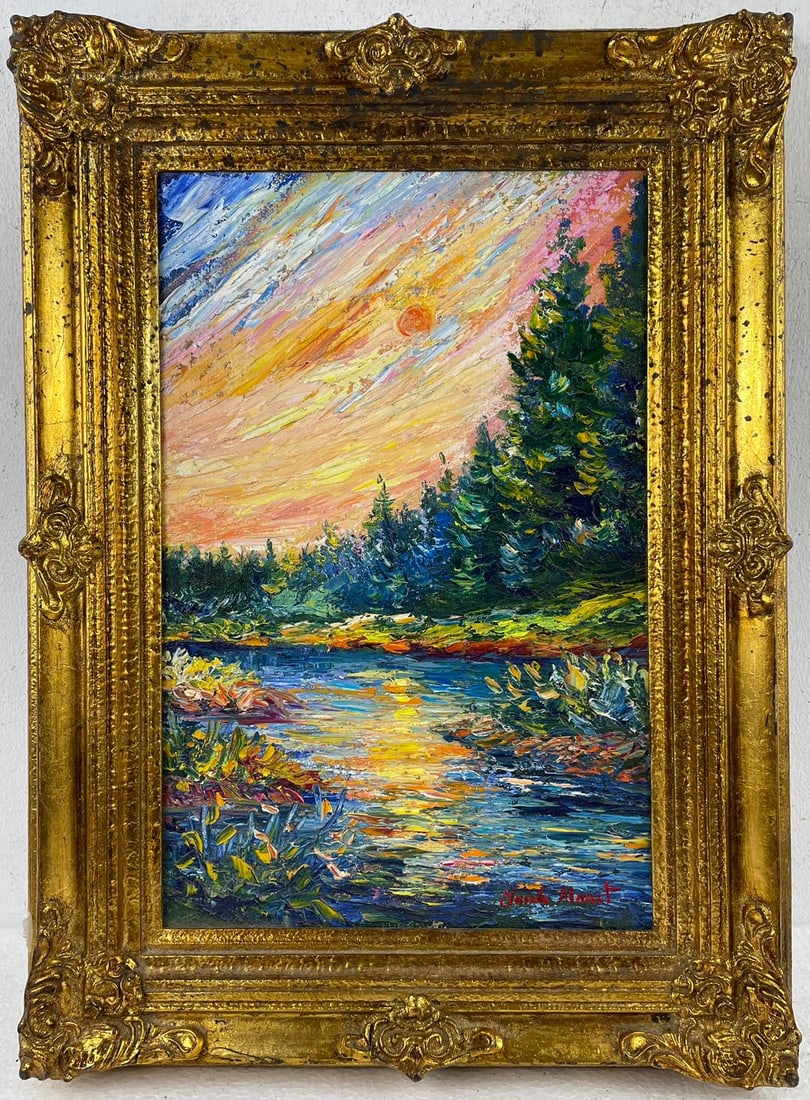 Claude Monet French (Oil on Canvas Painting) in the style of (1 of 3)