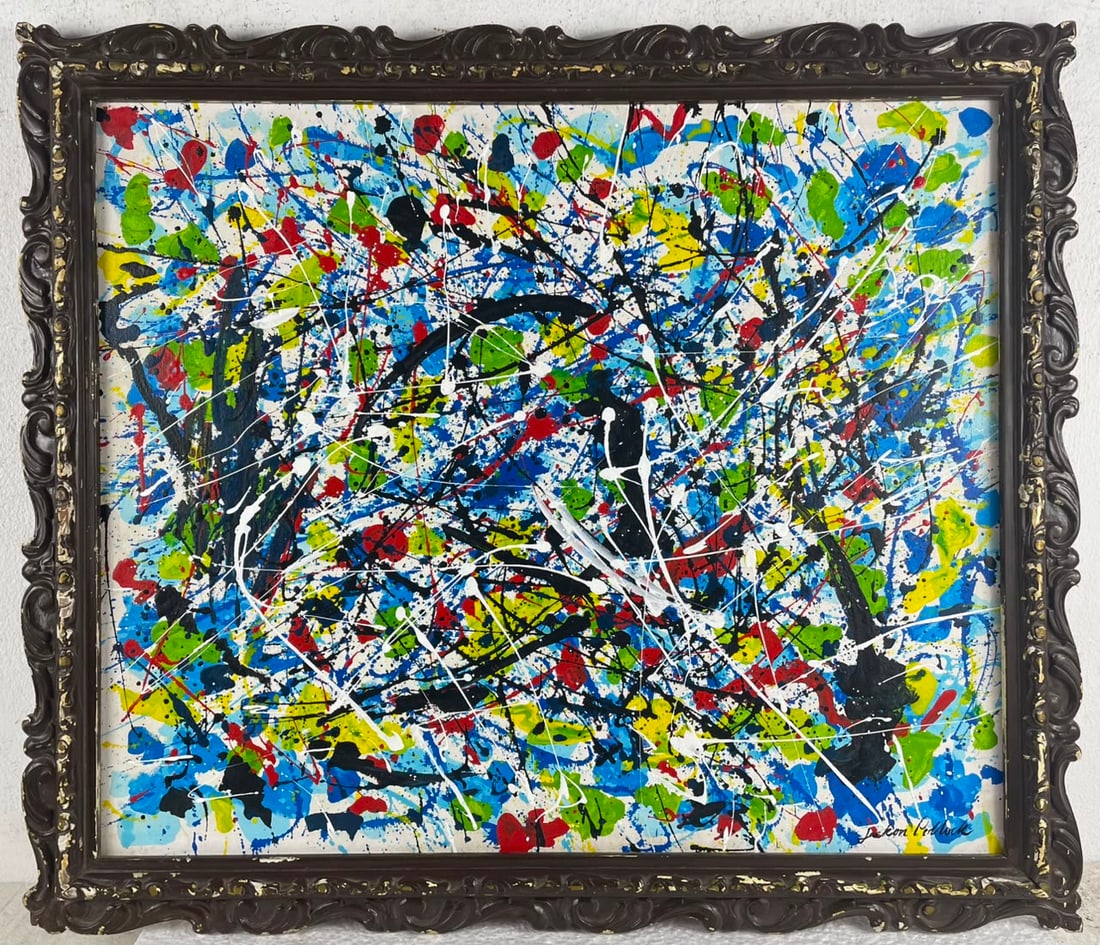 Jackson Pollock (Acrylic on Canvas Painting) in the style of (1 of 4)