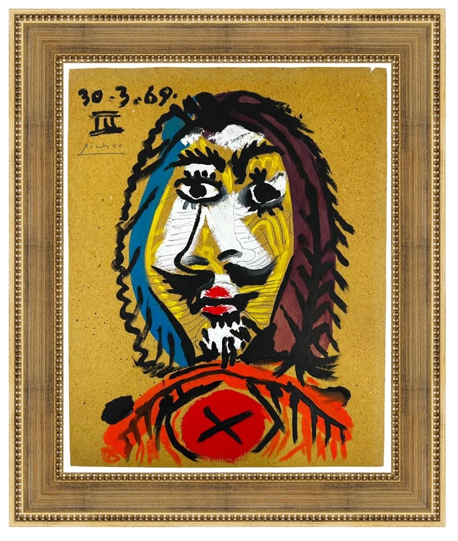 Pablo Picasso Spanish (Gouche, Oil and Graphite on Cardboard) In the style of (1 of 5)
