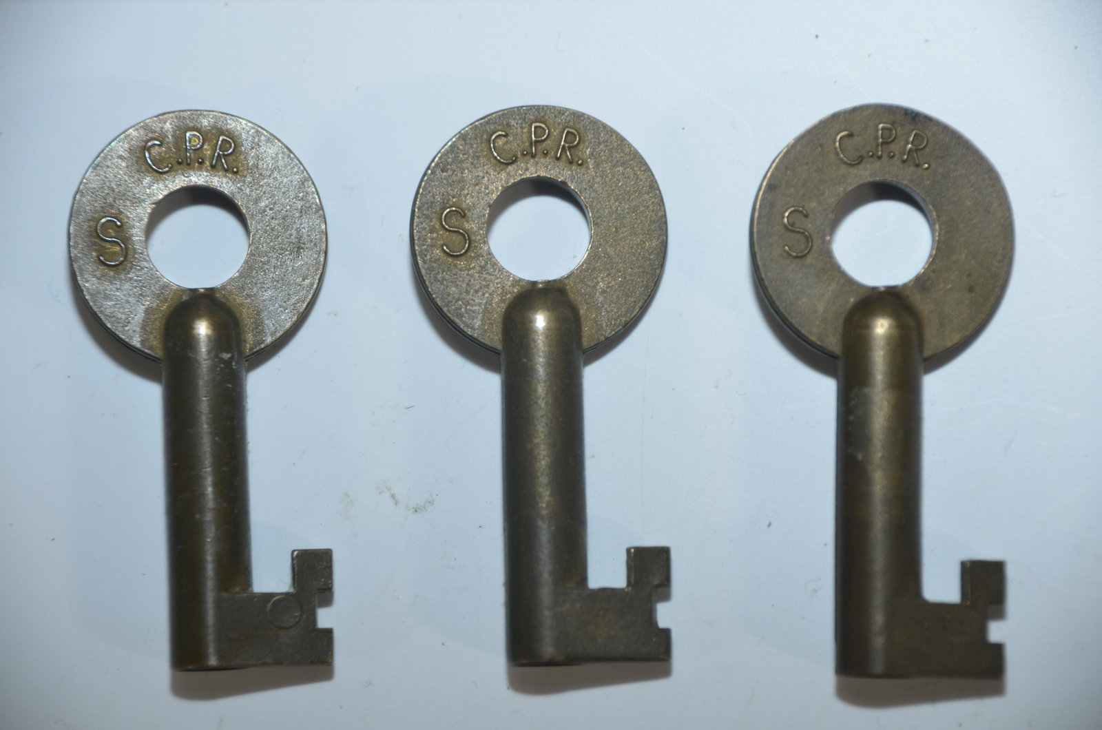 Five Canadian Pacific/Canadian National RR Brass Switch Keys (1 of 6)