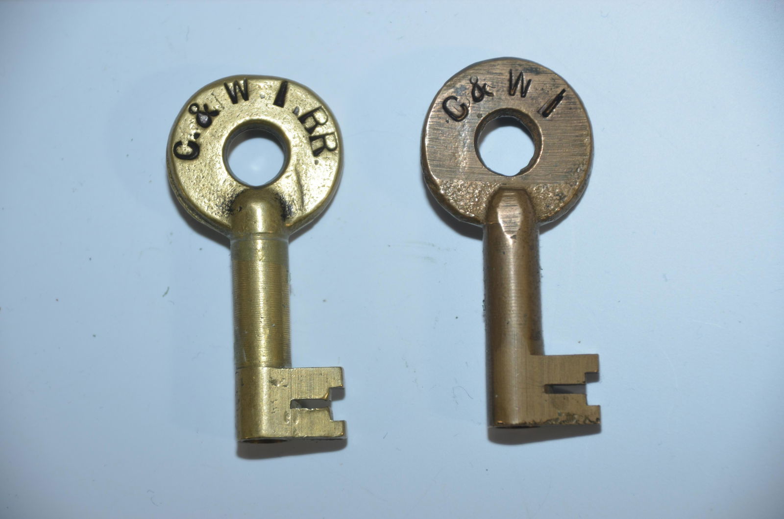 Two Chicago and Western Indiana RR Brass Switch Keys (1 of 3)