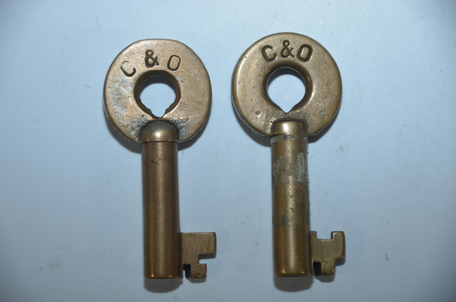 Two Different Chesapeake and Ohio RR Brass Keys (1 of 3)